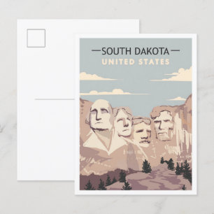 Mount Rushmore South Dakota Vintage Reise  Postkarte