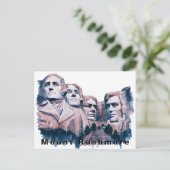 Mount Rushmore USA Travel Watercolor Postkarte (Stehend Vorderseite)