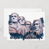 Mount Rushmore USA Travel Watercolor Postkarte (Vorne/Hinten)
