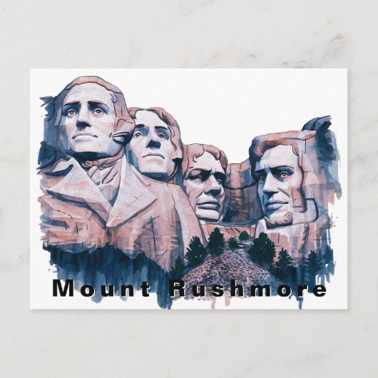 Mount Rushmore USA Travel Watercolor Postkarte (Vorderseite)