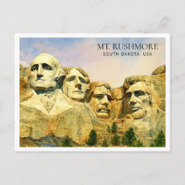 Mount Rushmore USA Watercolor Travel Feiertagspostkarte
