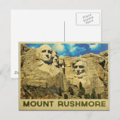 Mount Rushmore Vintag Postkarte (Vorne/Hinten)