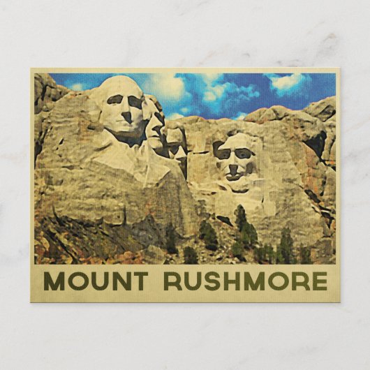 Mount Rushmore Vintag Postkarte (Vorderseite)