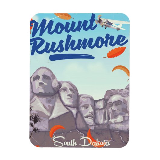 Mount Rushmore Vintag Style Reiseplakat. Magnet (Vertikal)