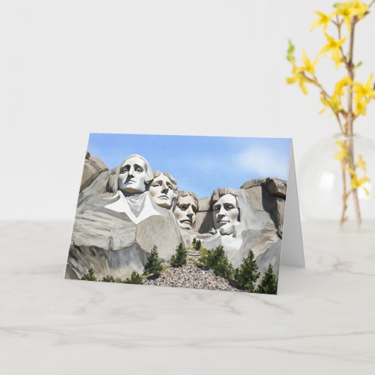 Mount Rushmore Wasserfarbe Karte (Gelbe Blume)