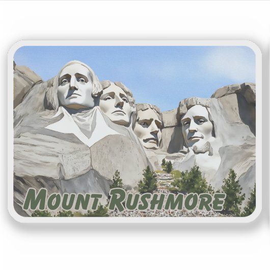 Mount Rushmore Watercolor Aufkleber (Vorderseite)