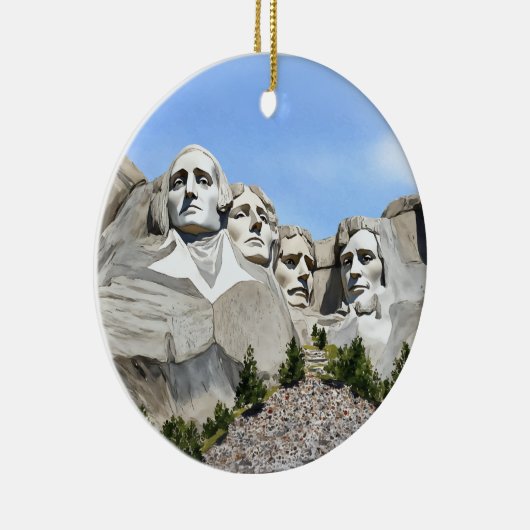 Mount Rushmore Watercolor Keramik Ornament (Rechts)