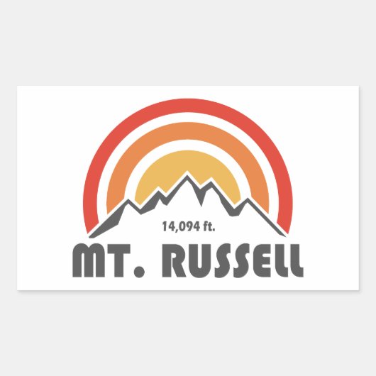 Mount Russell California Rechteckiger Aufkleber (Vorderseite)