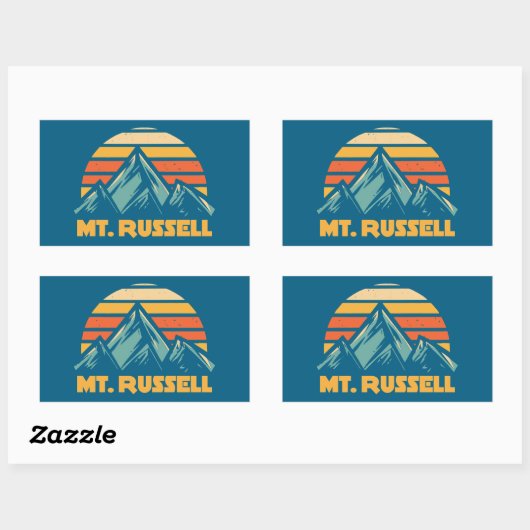 Mount Russell California Retro Turquoise Rechteckiger Aufkleber (Blatt)