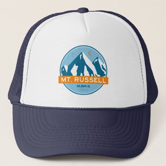 Mount Russell Kalifornien Sterne Mond Truckerkappe (Vorderseite)