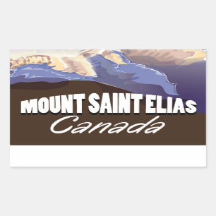 Mount Saint Elias Vintage Reiseposter Rechteckiger Aufkleber