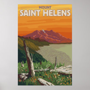 Mount Saint Helens - Spirit Lake - Reiseplakat Poster