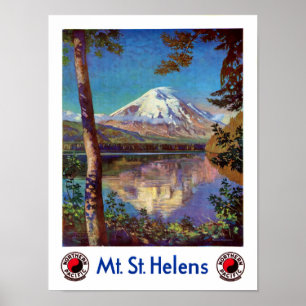 Mount Saint Helens Vintage Reiseplaner Zurück in d Poster