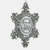 Mount Saint Helens Washington Bench Mark Benchmark Schneeflocken Zinn-Ornament (Links)