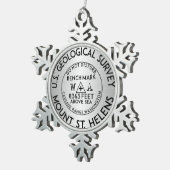 Mount Saint Helens Washington Bench Mark Benchmark Schneeflocken Zinn-Ornament (Rechts)