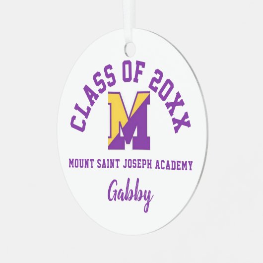 Mount Saint Joseph Academy Weihnachten Ornament Aus Metall (Vorderseite links)