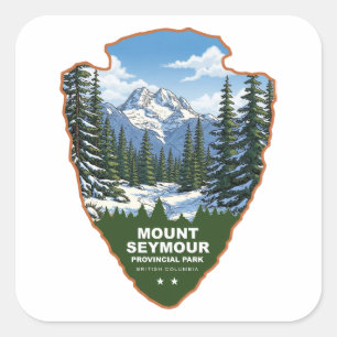 Mount Seymour Provincial Park Arrowhead Quadratischer Aufkleber