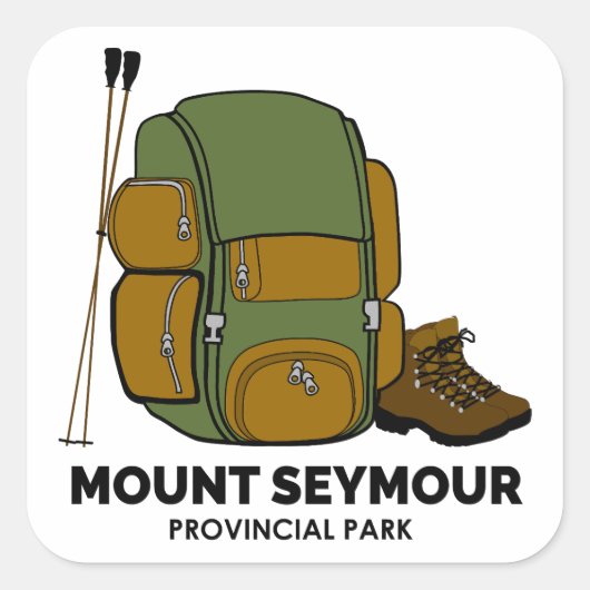 Mount Seymour Provincial Park Backpack Quadratischer Aufkleber (Vorderseite)