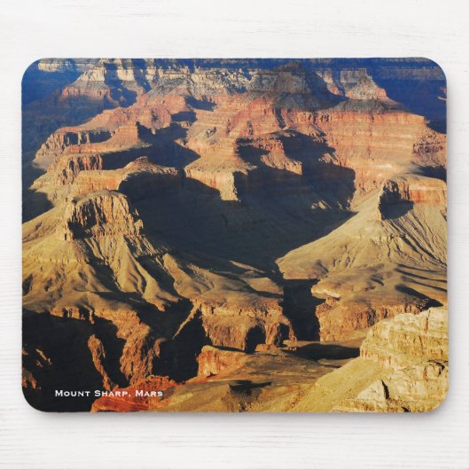 Mount Sharp auf dem Planeten Mars Foto Mousepad (Vorne)