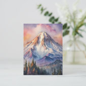 Mount Shasta California Malerei Postkarte (Stehend Vorderseite)