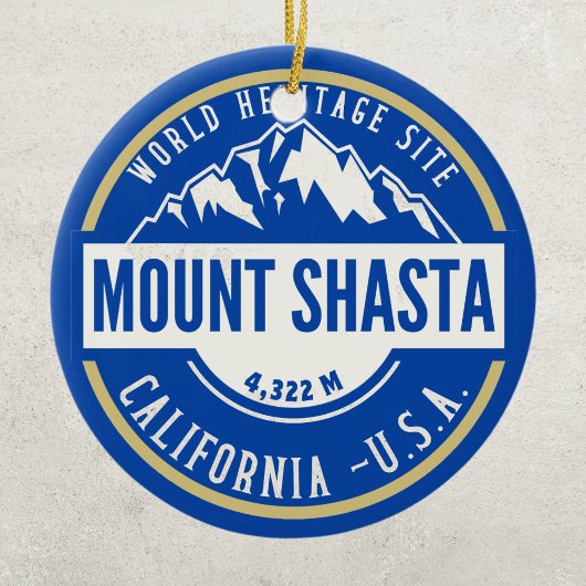 Mount Shasta California Mountain Landscape Keramik Ornament