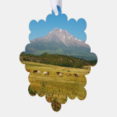 Mount Shasta Horse Herd Ornament Karte (Linke Ecke)