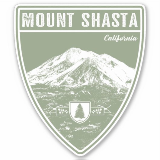 Mount Shasta Kalifornien Aufkleber (Vorderseite)