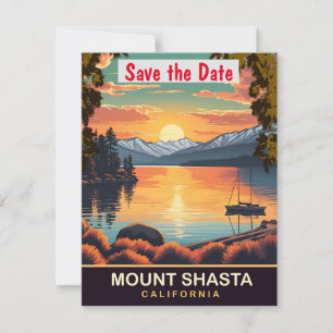 Mount Shasta, Kalifornien, Reise-Postkarte,  Save The Date