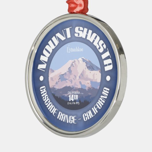 Mount Shasta Silbernes Ornament (Links)