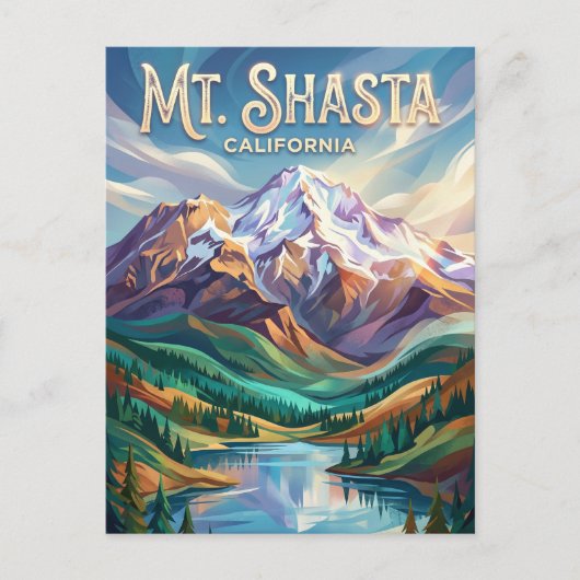 Mount Shasta USA Postkarte (Vorderseite)
