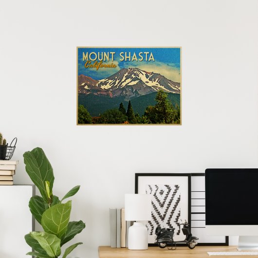 Mount Shasta Vintag Poster (Heimbüro)