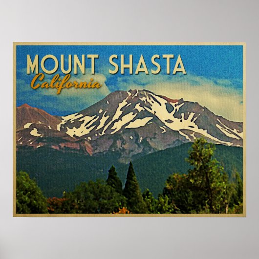 Mount Shasta Vintag Poster (Vorne)