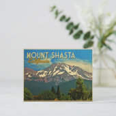Mount Shasta Vintag Postkarte (Stehend Vorderseite)