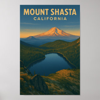 Mount Shasta Vintage Reiseplakat - Nord Cali Poster
