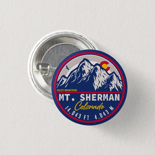 Mount Sherman Colorado - 14er-Wanderung Button (Vorne & Hinten)