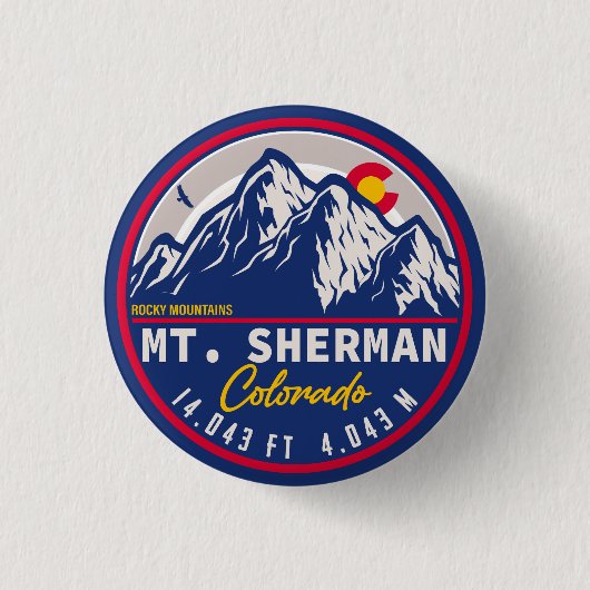 Mount Sherman Colorado - 14er-Wanderung Button (Vorderseite)