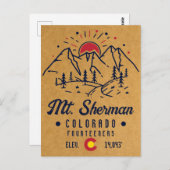 Mount Sherman Colorado 14ers Berg Minimalistisch Postkarte (Vorne/Hinten)
