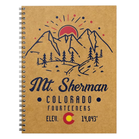 Mount Sherman Colorado 14ers Minimalistisch Notizblock (Vorderseite)