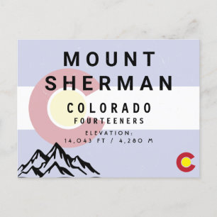 Mount Sherman Colorado 14ers Vintage Berg Postkarte