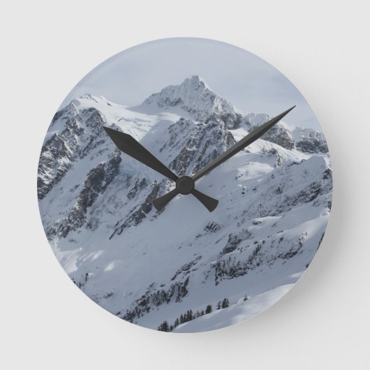 Mount Shuksan 2 Runde Wanduhr (Vorderseite)