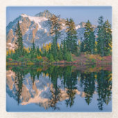 Mount Shuksan gespiegelt im Reflection Lake Glasuntersetzer (Vorderseite)