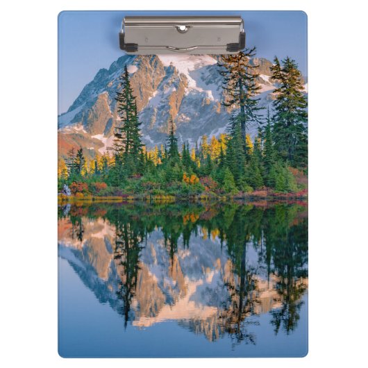 Mount Shuksan gespiegelt im Reflection Lake Klemmbrett (Vorderseite)