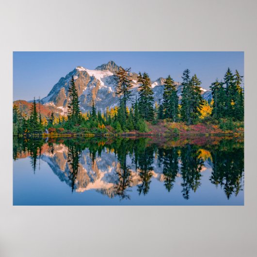 Mount Shuksan mirrored in Reflection Lake Poster (Vorne)