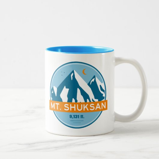 Mount Shuksan Washington Stars Moon Zweifarbige Tasse (Rechts)