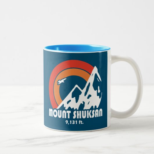 Mount Shuksan Washington Sun Eagle Zweifarbige Tasse (Rechts)