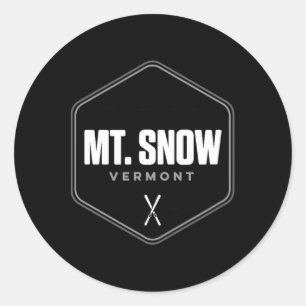 Mount Snow Vermont Grafik Skishirt  Runder Aufkleber