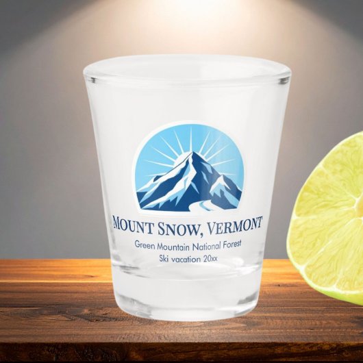 Mount Snow Vermont Skigebiet Souvenir Glass Schnapsglas