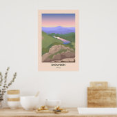 Mount Snowdon Modernes Reiseposter Poster (Küche)