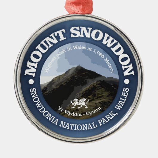 Mount Snowdon Ornament Aus Metall (Vorne)