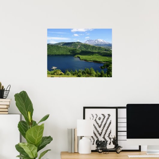 Mount St Helens Coldwater Lake Landschaft Poster (Heimbüro)